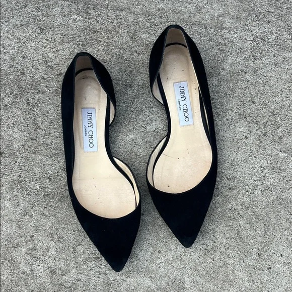 Jimmy Choo Black Pointed Flats - Picture 1 of 6